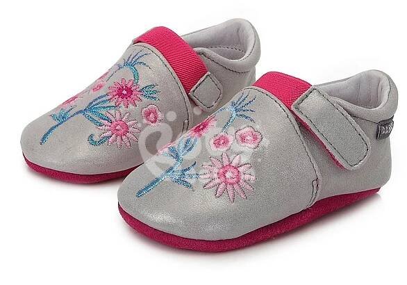Kožené capáčky D.D.step K1596-344 Silver - široký sortiment klasické, kompromisní a barefoot obuvi