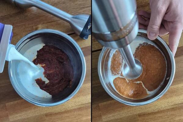 blend up the butter chicken sauce