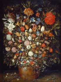jan brueghel the elder flowers wooden vessel