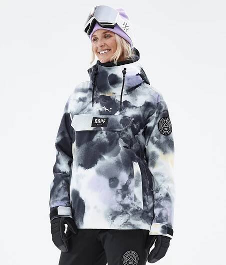 Dope Blizzard W 22 Lyžařská Bunda Dámské Tiedye Black Purple