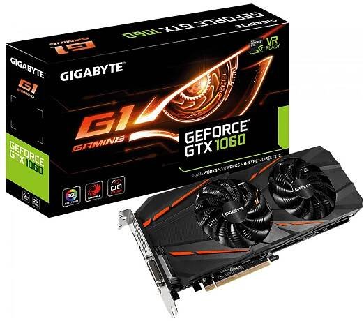 Grafická karta Gigabyte nVidia GTX1060 3GB DDR5 G1 Gaming