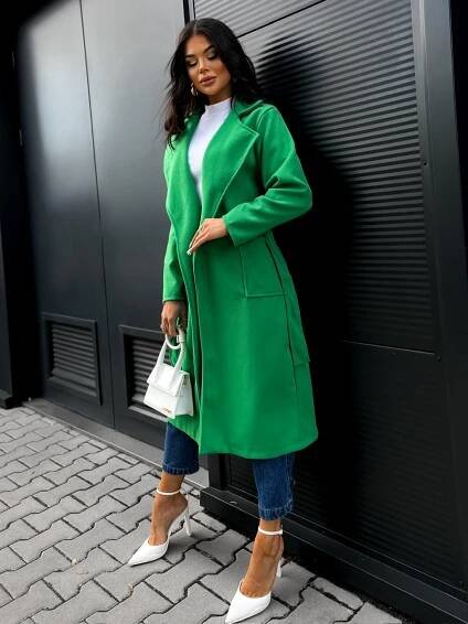 Zelený jednoduchý kabát CITON | Erika Fashion