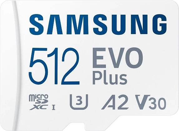Samsung Evo Plus microSDXC 512 GB UHS-I U3 V30 130 MB/s + SD adaptér