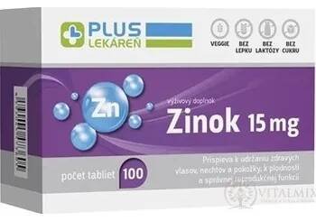 PLUS LÉKÁRNA Zinek 15mg tbl 100 ks