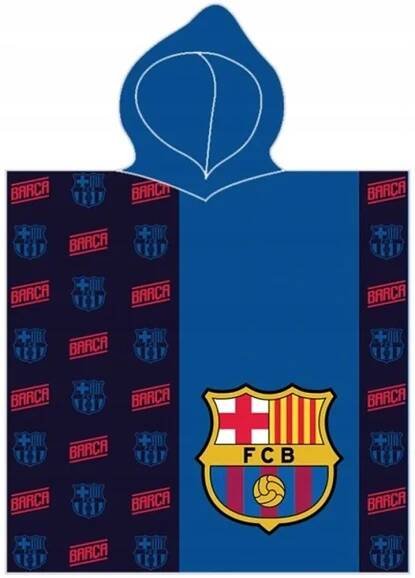 Dětské froté pončo - osuška s kapucí FC Barcelona