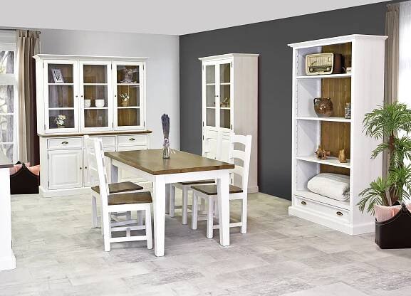 Dřevěná vitrina dvoudveřová v provence stylu, Typ 12 2