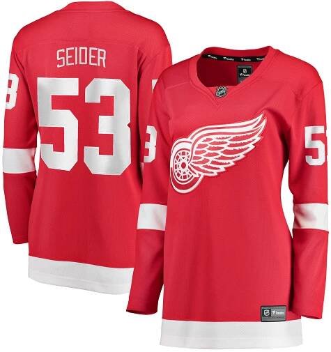 Women's Detroit Red Wings Moritz Seider Fanatics Red Home Breakaway Player Jersey