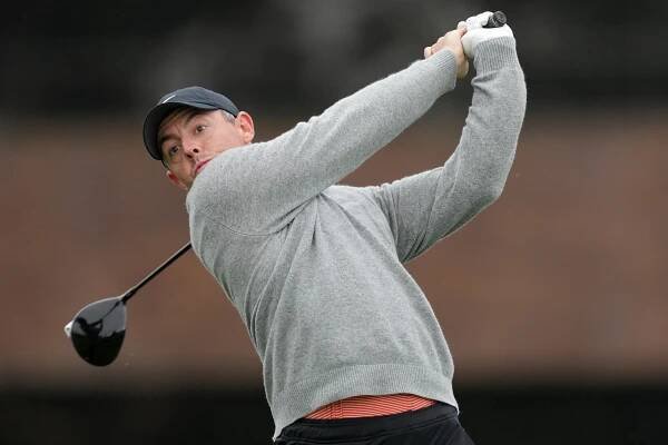 Rory McIroy during the first round of the Genesis Invitational on Feb. 13, 2025.