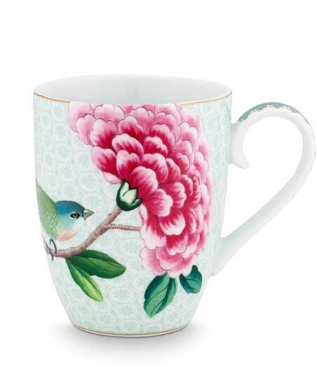 Pip Studio Blushing Birds white hrnek 350ml, bílá