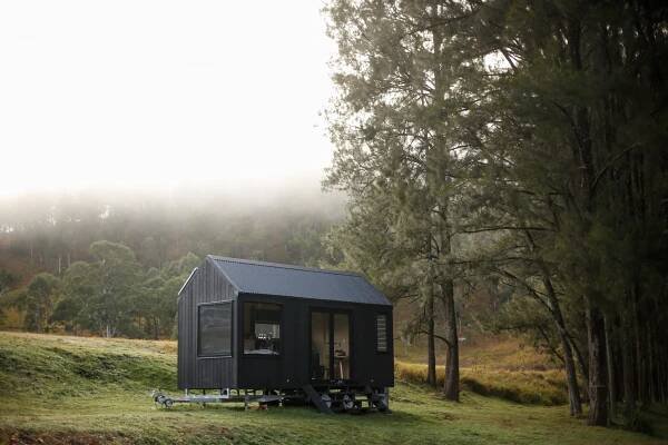 The Barrington Tops Cabin is a simple tiny house that runs off-the-grid with solar panels
