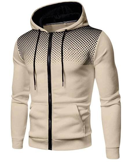 Pánská mikina s kapucí na zip s kapucí s kapucí grafika na zip kapsa s potiskem polka pot sportovní venkovní ležérní mikiny s kapucí tenké mikiny