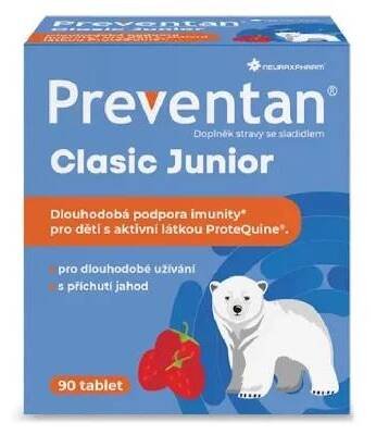 PREVENTAN Clasic junior příchuť jahoda 90 tablet