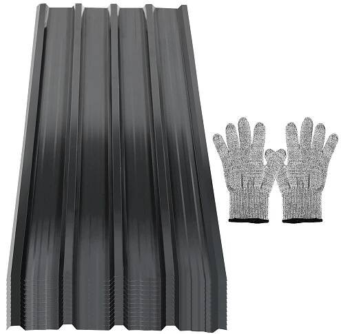 36 kusů trapézového plechu 129x46cm profesionální plechová sada včetně 1 páru rukavic