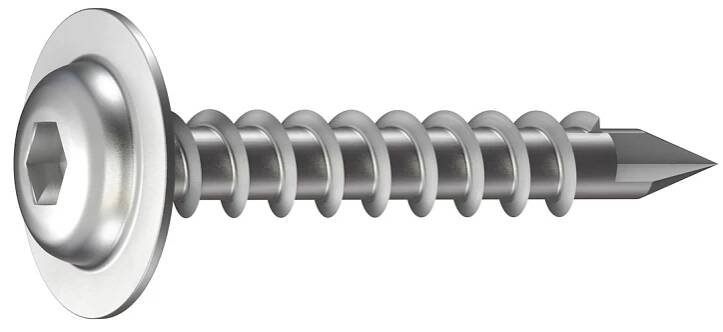 GS Terrassen Samovrtný šroub půlkulatá hlava s přírubou, pr. 5,5 x 40 mm, 100 ks