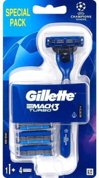 Gillette Mach3 Turbo holící strojek + 4 hlavice - VELDRO