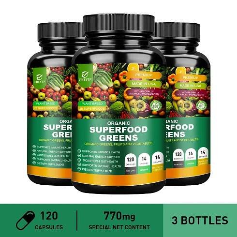 Organic Superfood Greens - Boost Energy, Gut Health, Fruit and Veggie Supplement - Obrázek 13 z 13