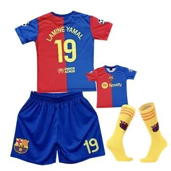Numberoplus Premium dětský fotbalový dres + fotbalové ponožky FC Barcelona KF2 - Lamine Yamal 19 Velikost: 8-let.(vel.122)