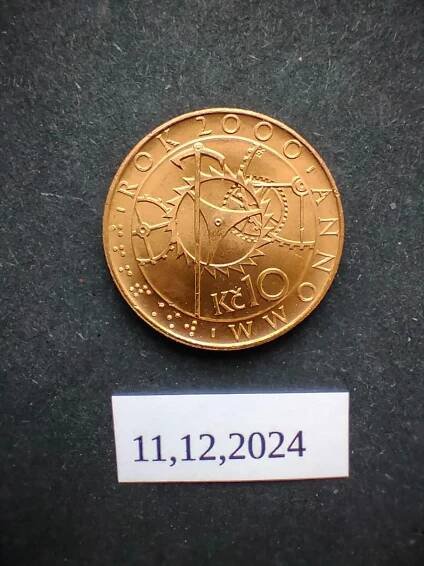 10 kč rok 2000 Orloj UNS ze sady vzácná RR - Numismatika