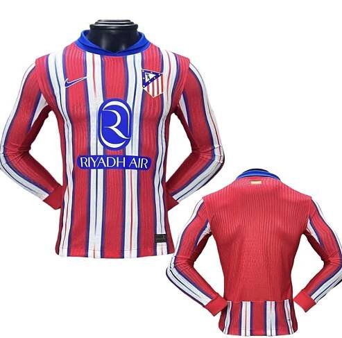 Atlético Madrid 2024/25 Červená Domáci dres Dlhé Rukávy - Futbalové dresy