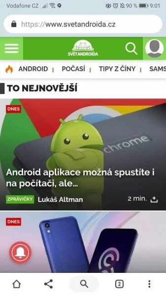 google chrome ovladaci lista presunuta dolu