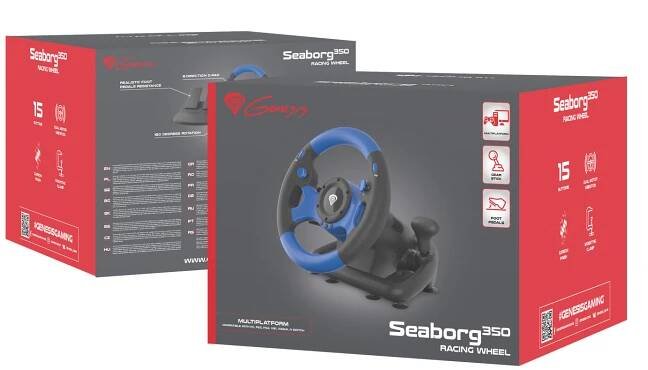Genesis Seaborg 350 Herní volant, multiplatformní pro PC, PS4, PS3, Xbox One, Switch, 180°