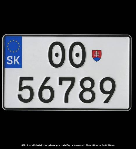 QOD písmo pre tabuľky s evidenčným číslom vozidla — Slovenské centrum dizajnu