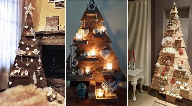 Stromek z dřevěných desek