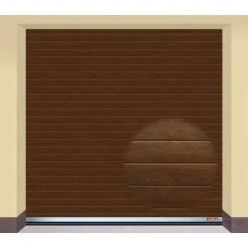 Garážová vrata AMPEL s.r.o. Sekční garážová vrata TMAVÝ DUB L 255×255 cm s elektrickým pohonem - Montáž do rodinného domu - 3 000 Kč