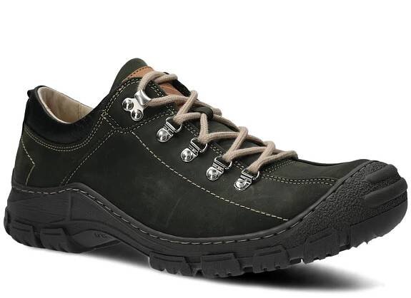 Pánské nízké trekové boty NAGABA 455 HOCZ khaki crazy kožené - Polobotky - Nagaba.cz