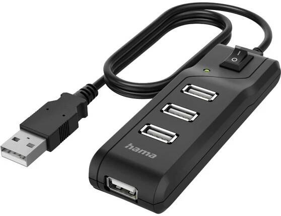 Hama  4 porty USB 2.0 hub  černá