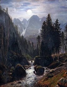 Noční krajina s řekou - Autor neurčen - Galerie umění