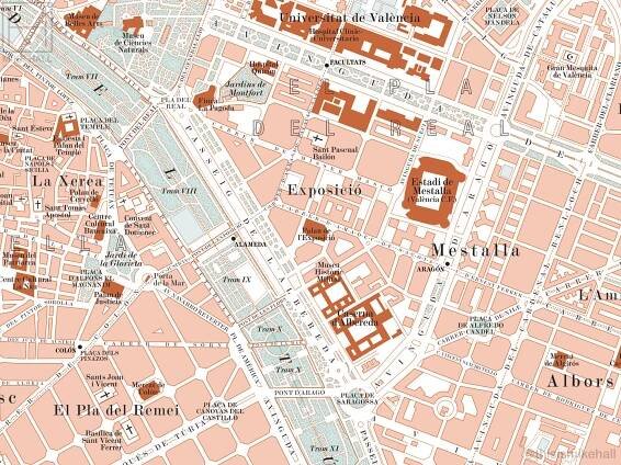 Maps of Barcelona and Valencia, Spain - Mike Hall - Mike Hall