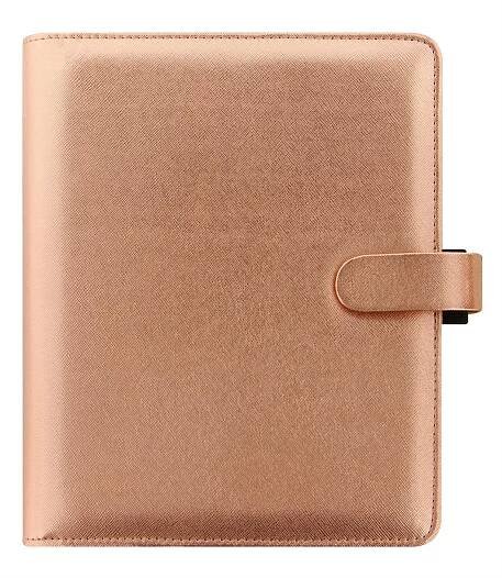 Diář Filofax Saffiano Metallic | A5 Rose Gold  fleppi náplň na zbytek roku 2025