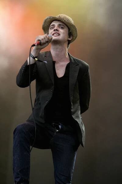 Pete Doherty performing at the Glastonbury Festival.