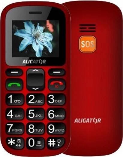 Telefon ALIGATOR A321 Senior červený 639 Kč