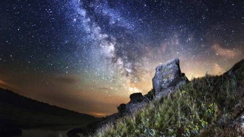 The Milky Way at night.