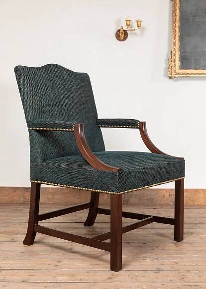 A handmade HOWE London Gainsborough Carver Armchair traditionally made in England.