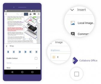 Ukázka Collabora Office for Android – modul Writer