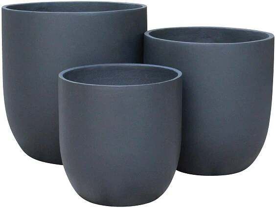 OBAL NA KVĚTINÁČ keramika, 50/50 cm - tmavě šedá, Basics, keramika (50/50cm) - Ambia Home