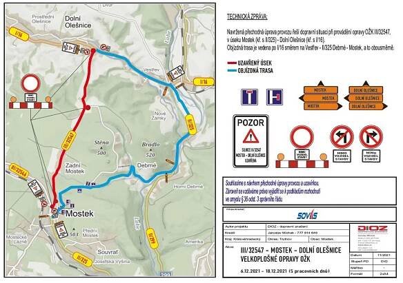 Dokončení oprav komunikace Mostek - Dolní Olešnice - Oficiální stránky obce Mostek