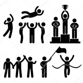 Download - A set of pictogram about success, winning, and defeat. — Illustration