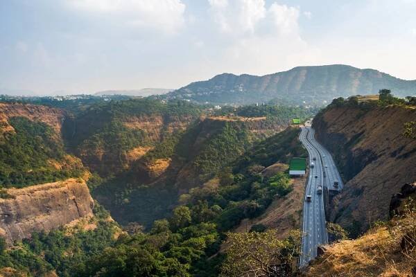 Beautiful Lonavala landscape overlooking a highway