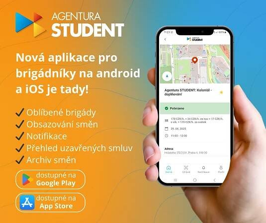 Nová aplikace pro brigádníky - na iOS a Android | Agentura STUDENT