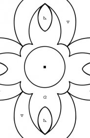 Antistresová krásná květina omalovánka - Omalovánka podle Symbolů a Geometrickým Tvarům pro děti