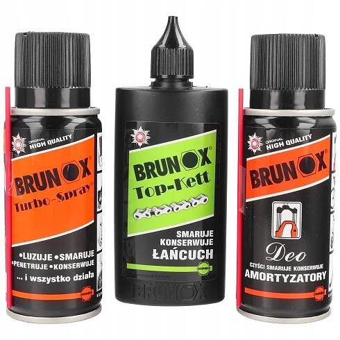 Sada přípravků pro údržbu jízdního kola Brunox: Deo, Bike Fit, Top-Kett Značka Brunox