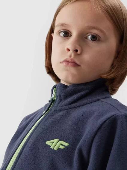4F Chlapecká fleecová mikina navy 134, Tmavě, modrá | Patro.cz