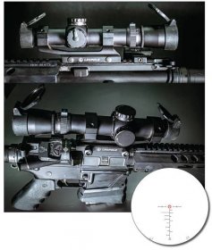 An excellent optic for the .300 Blackout is the Leupold Mark 4 MR/T 1.5-5x 20mm scope that features an illuminated reticle  specifically made for the .300 Blackout and offers holdover points for both subsonic and supersonic ammunition. Sadly, this option has been discontinued by the manufacturer at the time of this writing.
