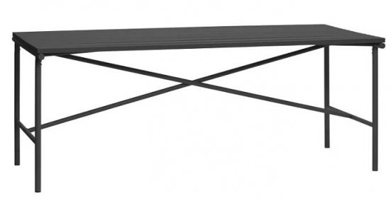 Stůl, kov, černý, 191x92 cm - 991218