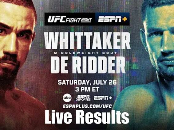 UFC Abu Dhabi: Whittaker vs. De Ridder Live Results