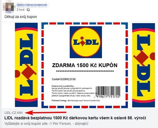 HOAX | Hoax | HOAX - Falešné poukázky a neexistující akce | LIDL rozdává bezplatnou kartu k 88. výročí